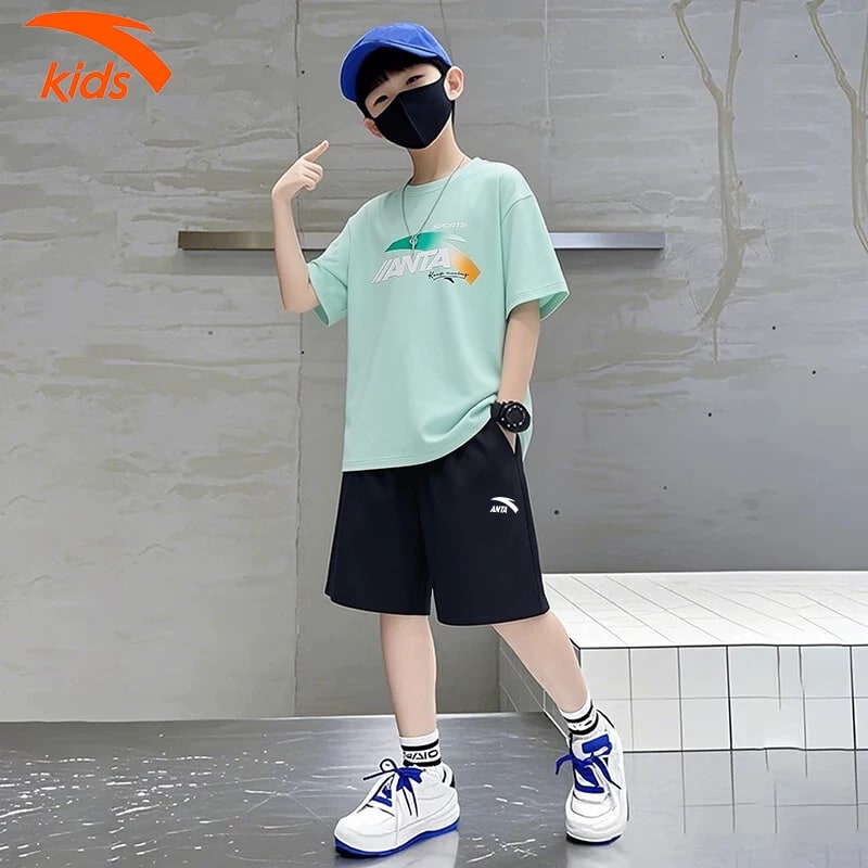 ANTA Kids Boys Quick-Dry Two-Piece Summer Set photo 4