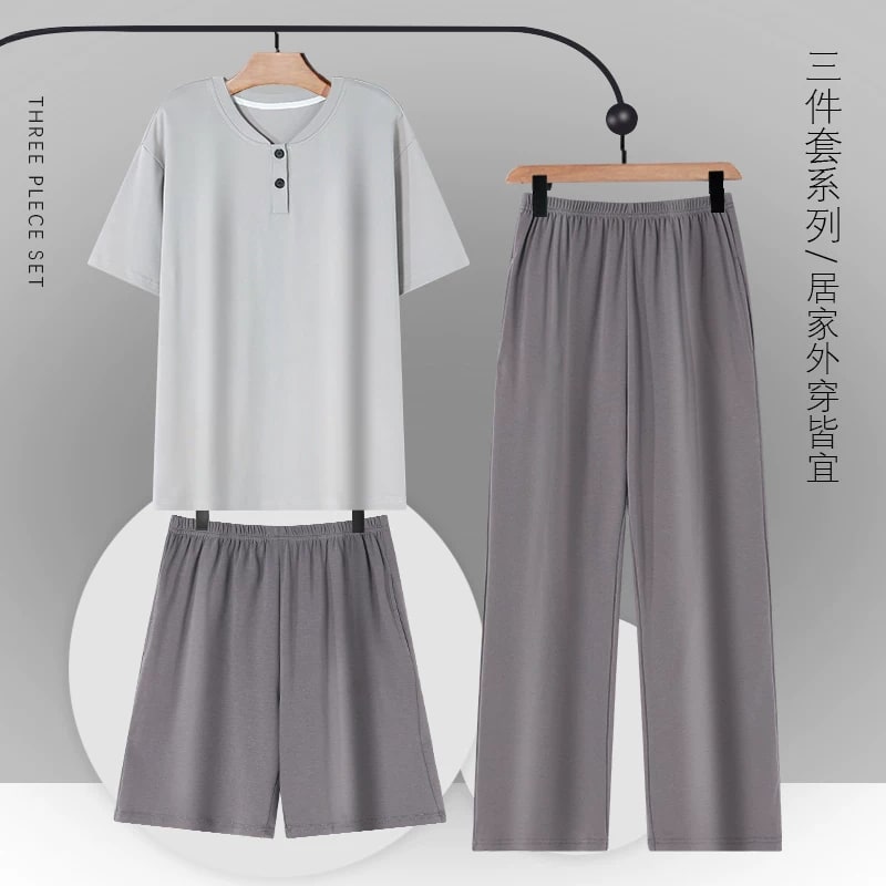 Men's Cotton Pyjama Set, Three Pieces photo 4