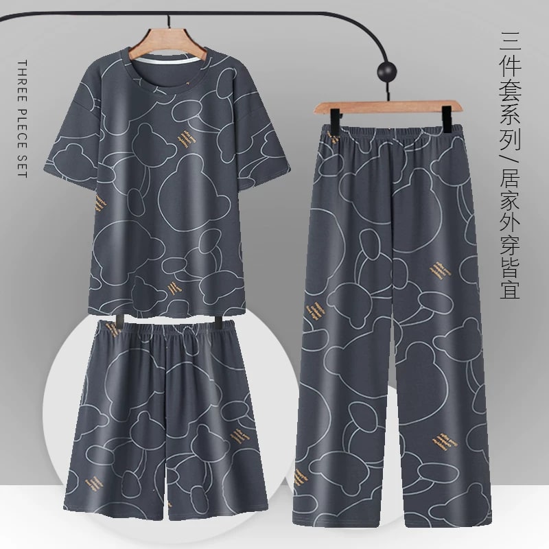 Men's Cotton Pyjama Set, Three Pieces photo 6