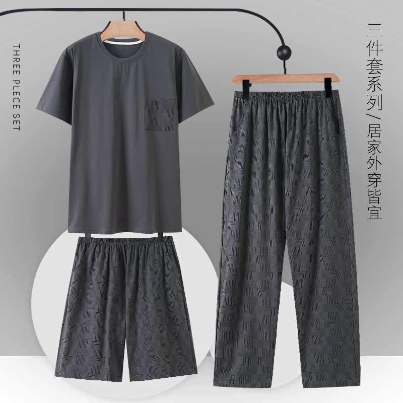 Men's Cotton Pyjama Set, Three Pieces photo 5