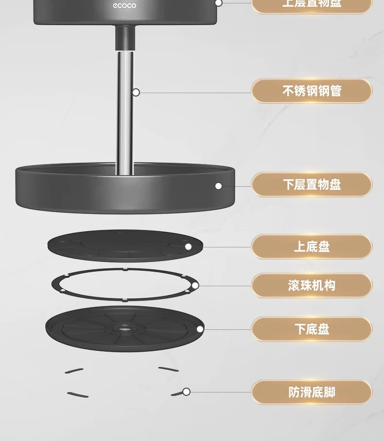 ecoco Rotating Kitchen Countertop Spice Rack photo 4