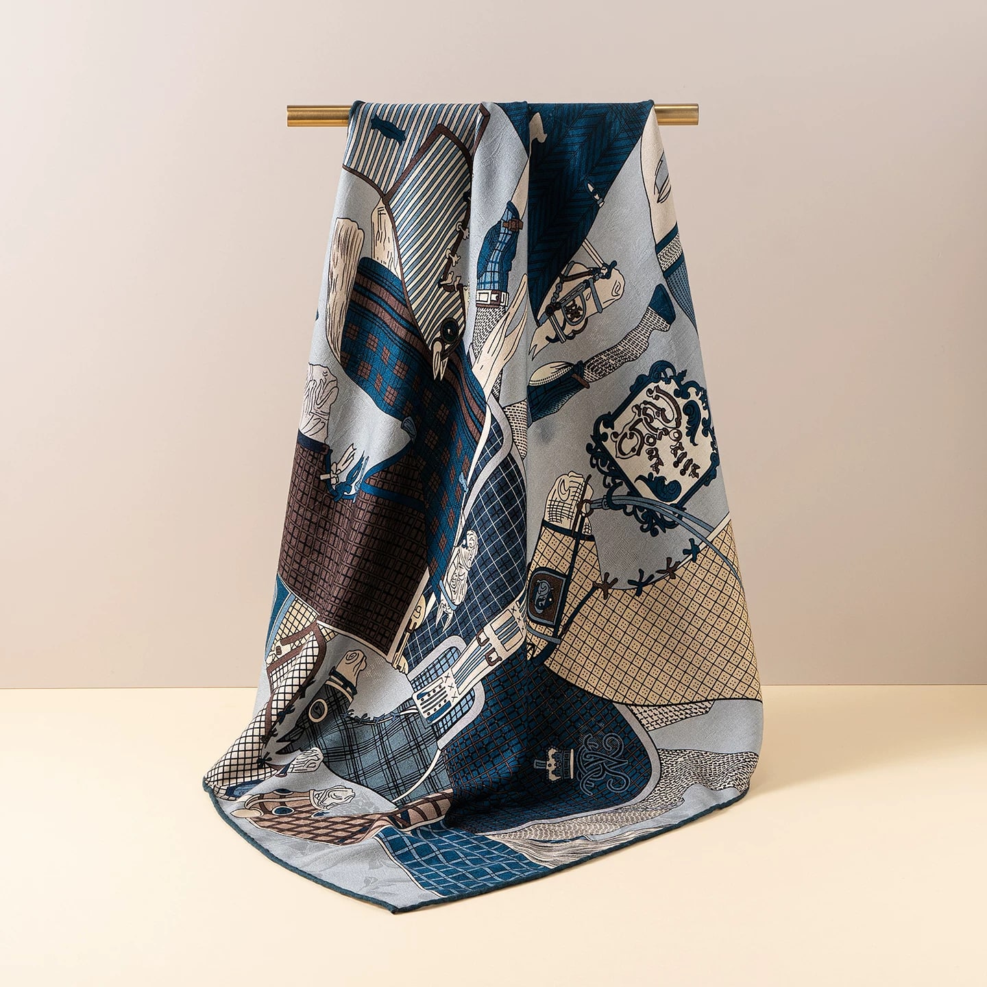 Wool and Silk Jacquard Square Scarf, 65cm — Fashion on G+ Market