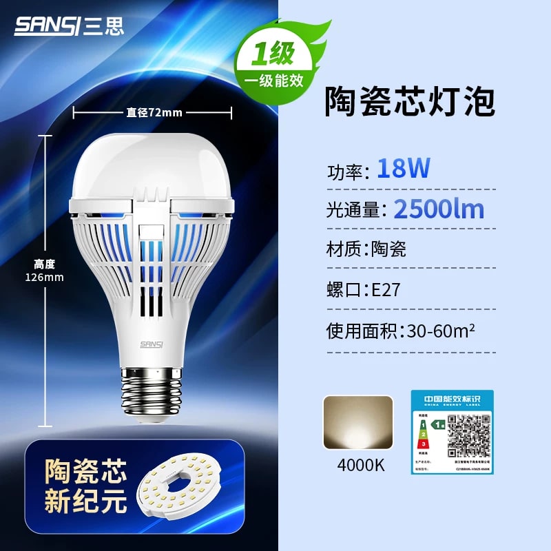 Sansi Ceramic-Core LED Bulb E27 photo 3