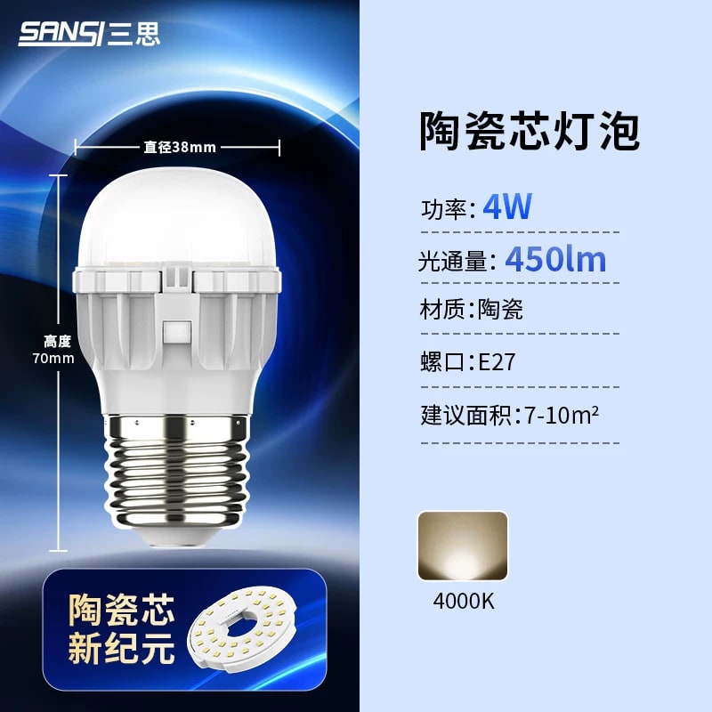 Sansi Ceramic-Core LED Bulb E27 — Electronics on G+ Market
