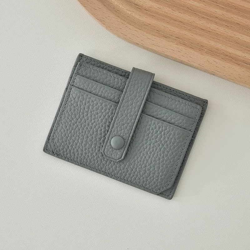 Slim Leather Card Holder with Snap Strap photo 3