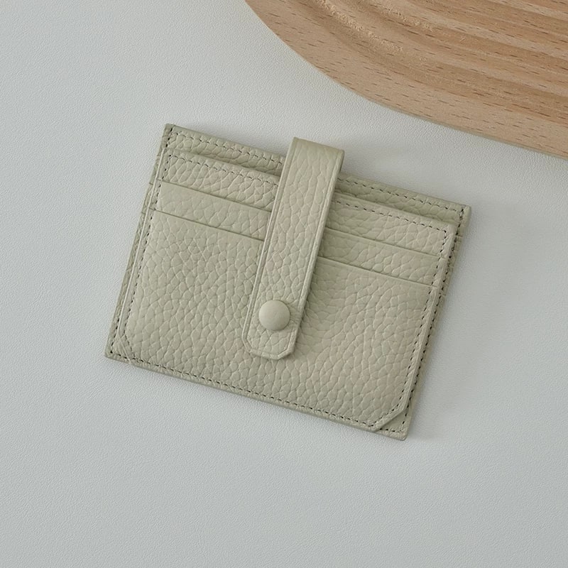 Slim Leather Card Holder with Snap Strap photo 5