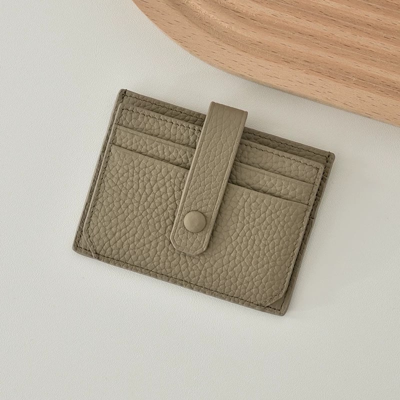 Slim Leather Card Holder with Snap Strap photo 2
