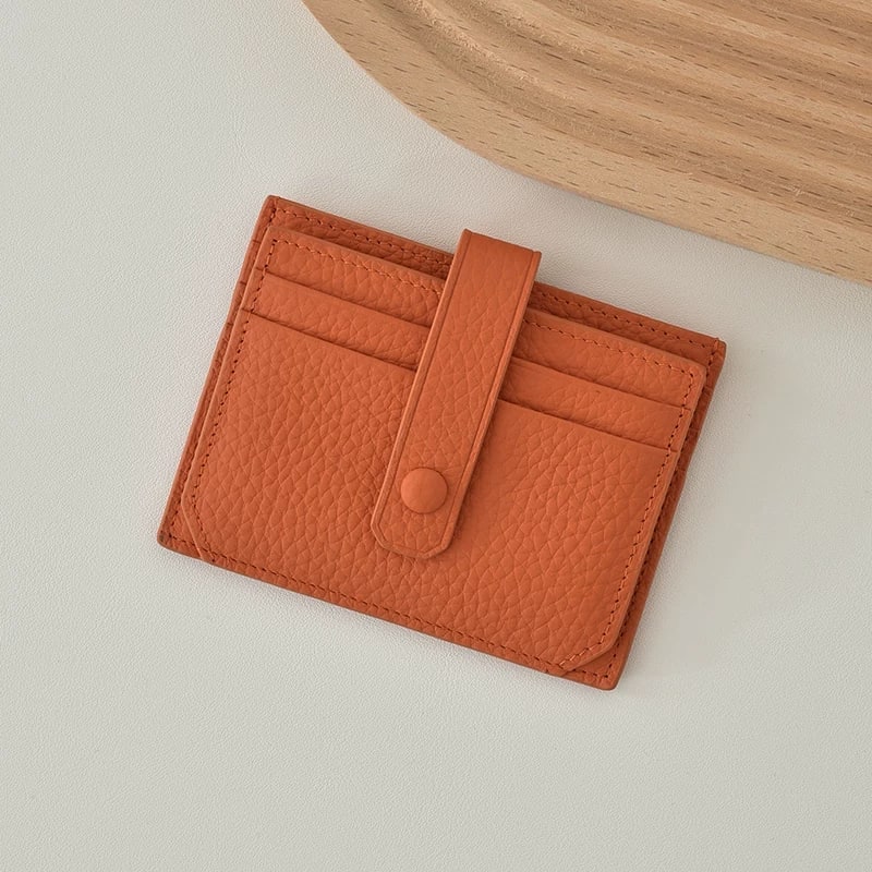 Slim Leather Card Holder with Snap Strap — Fashion on G+ Market