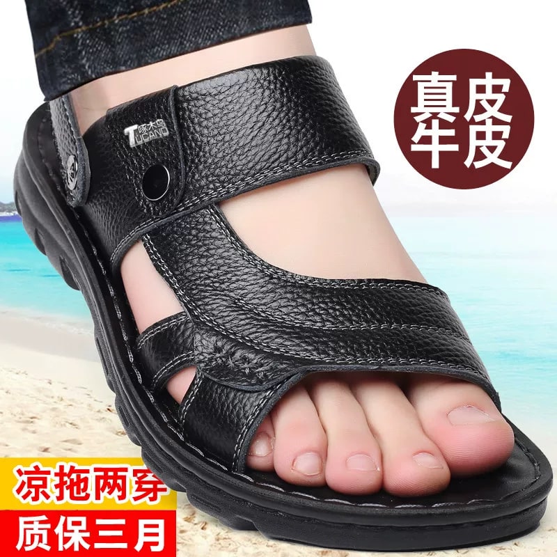Woodpecker Men's Leather Casual Beach Sandals