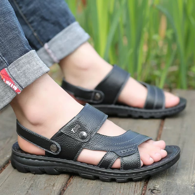 Woodpecker Men's Leather Casual Beach Sandals photo 3