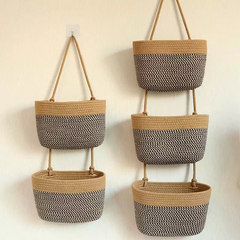 Cotton Rope Wall-Hanging Storage Basket Organizer — Home & Furniture on G+ Market