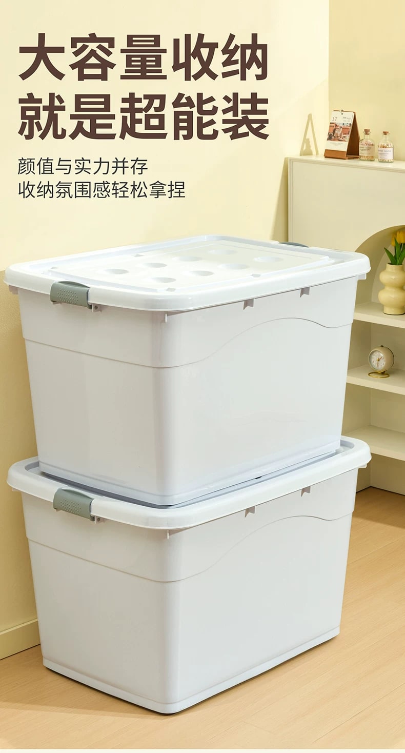 Extra Large Lidded Plastic Storage Crate on Wheels photo 6