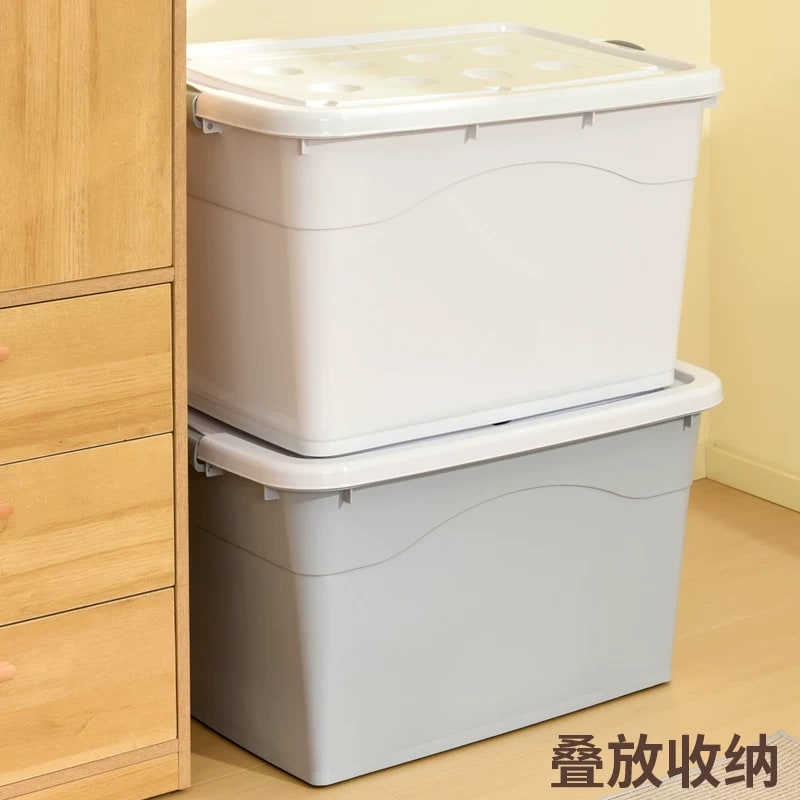 Extra Large Lidded Plastic Storage Crate on Wheels photo 2
