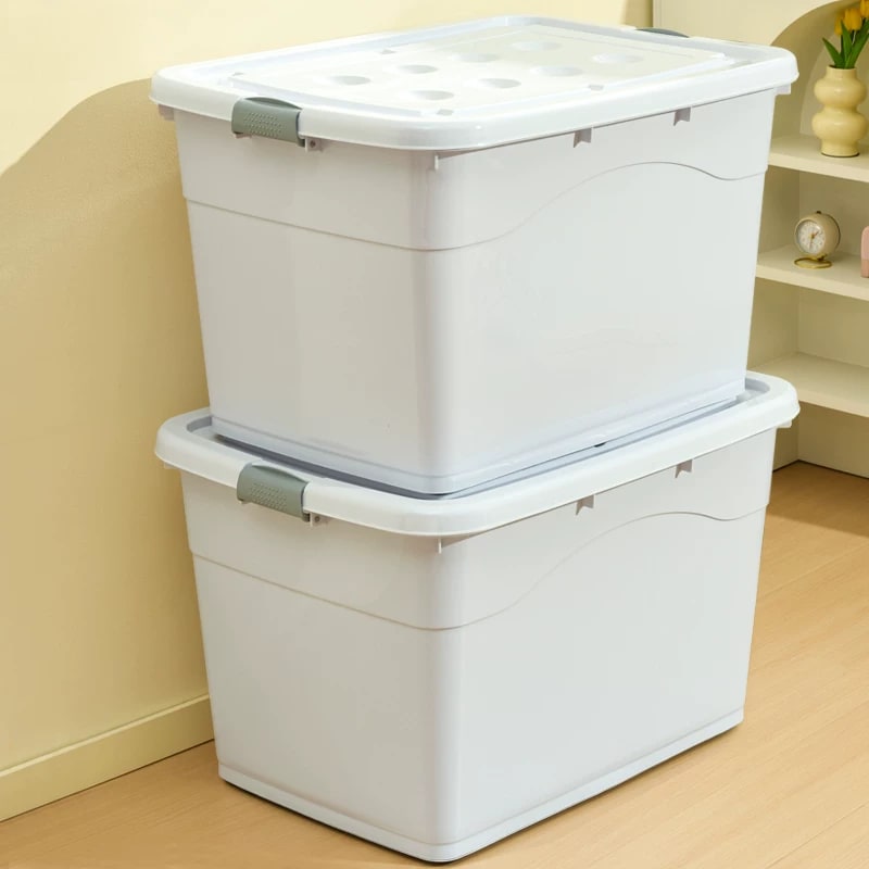 Extra Large Lidded Plastic Storage Crate on Wheels photo 5