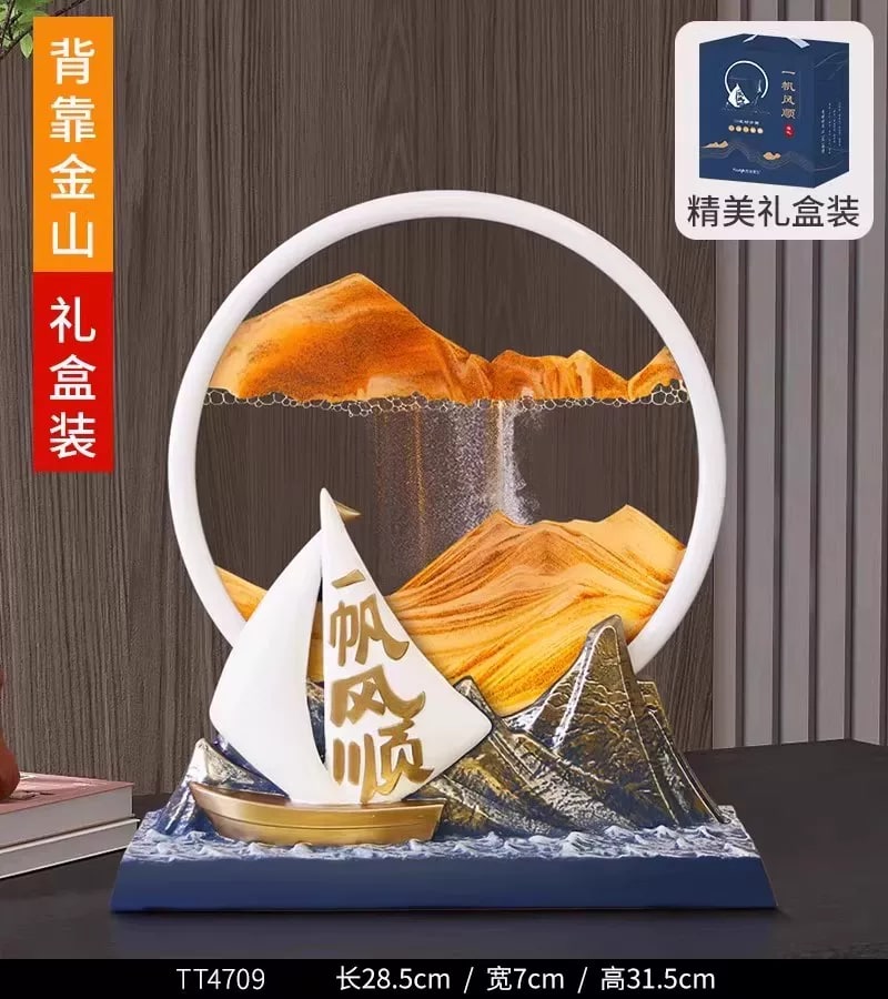 Smooth Sailing Sailboat Sand-Art Desk Ornament photo 2