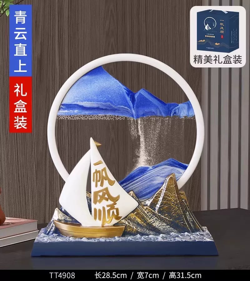 Smooth Sailing Sailboat Sand-Art Desk Ornament