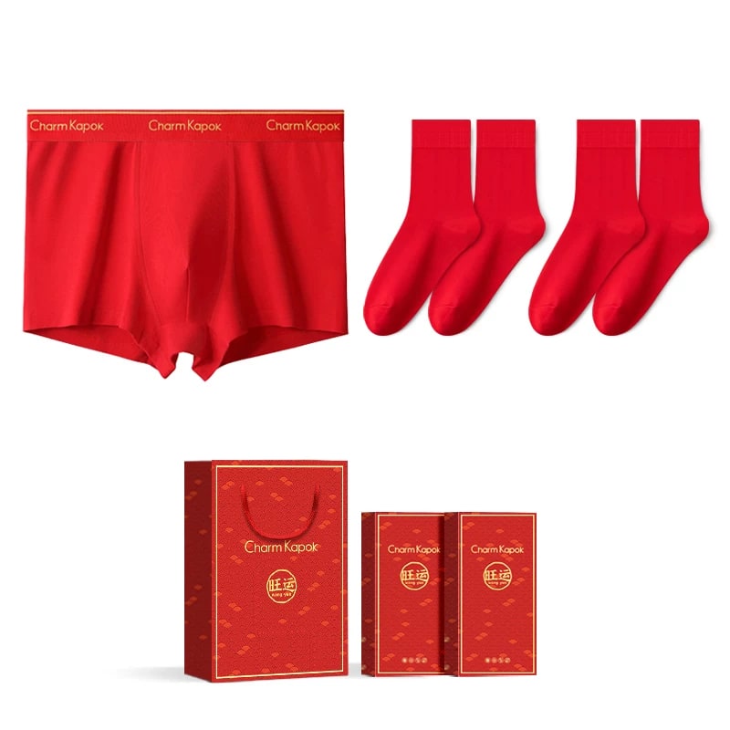 Mens Red Boxer Briefs Gift Set photo 6