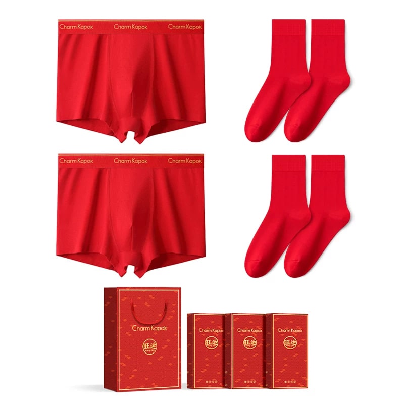 Mens Red Boxer Briefs Gift Set photo 5
