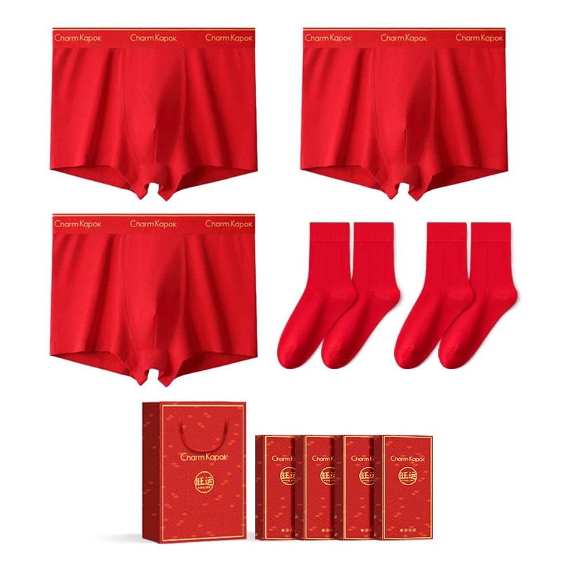 Mens Red Boxer Briefs Gift Set photo 4