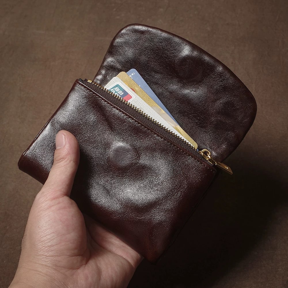 Vegetable Tanned Leather Short Wallet photo 6