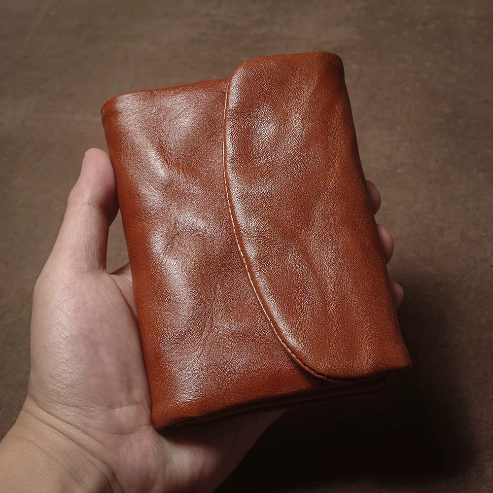 Vegetable Tanned Leather Short Wallet photo 3