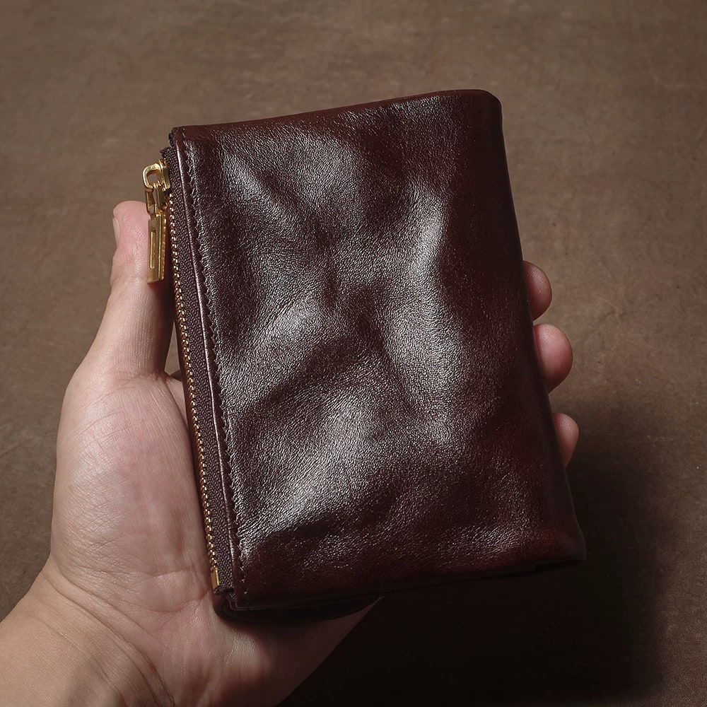 Vegetable Tanned Leather Short Wallet photo 5