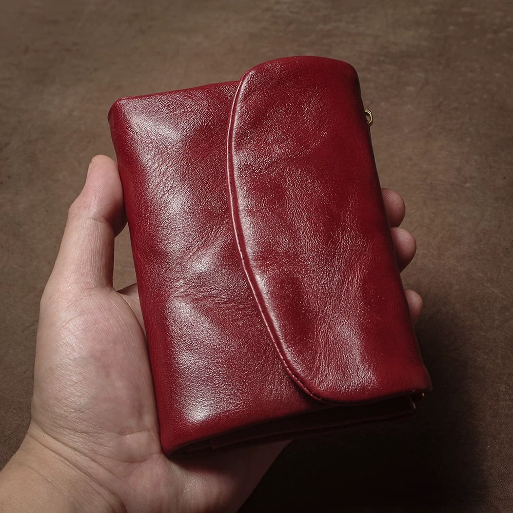 Vegetable Tanned Leather Short Wallet photo 4
