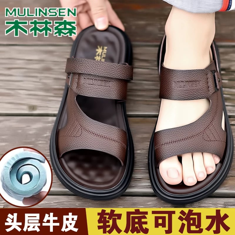 Mulinsen Men's Leather Slide Sandals photo 3
