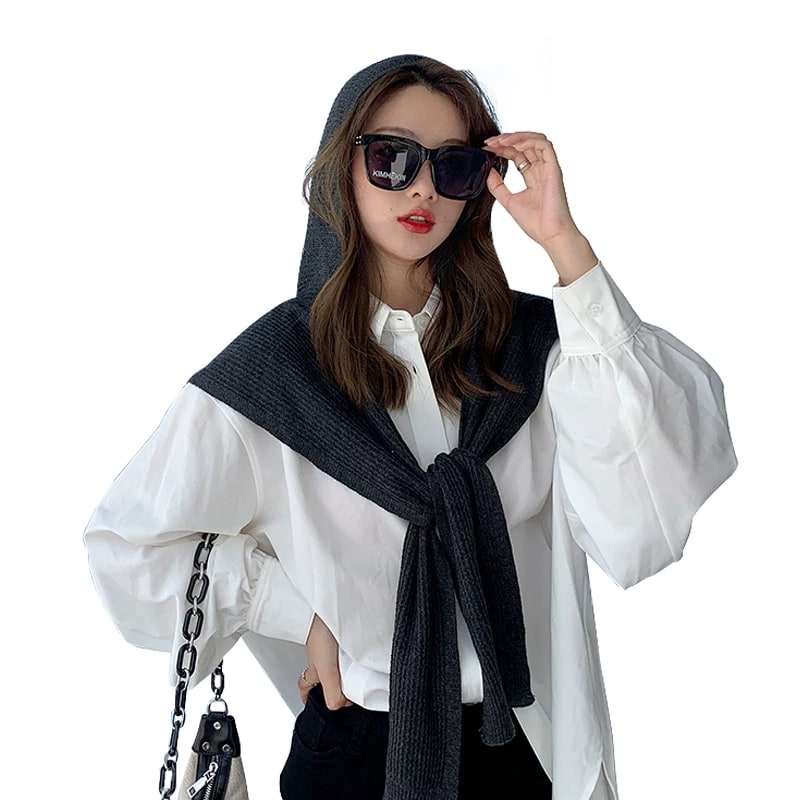 Korean-Style Knit Hood and Scarf Cape — Fashion on G+ Market
