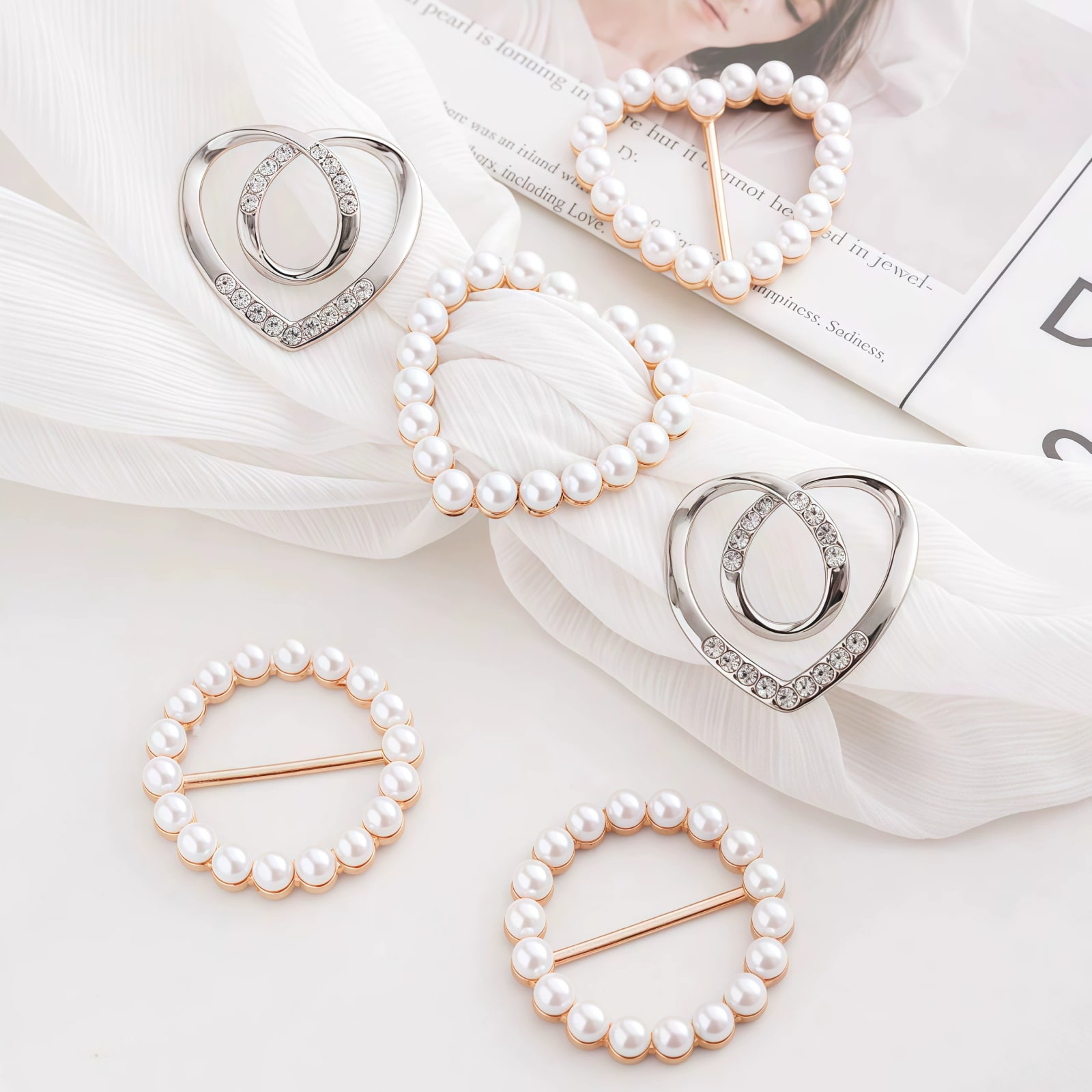 Pearl Shirt-Knot Clips and Scarf Buckles - Classic photo 3