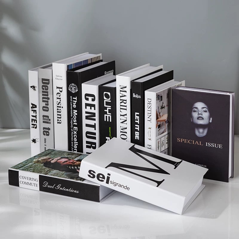 Decorative Faux Book Stack for Shelf Styling photo 3