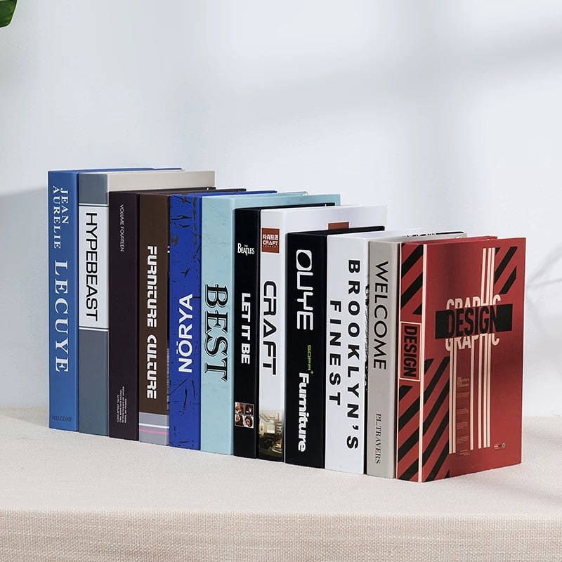 Decorative Faux Book Stack for Shelf Styling photo 5
