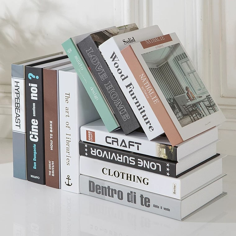 Decorative Faux Book Stack for Shelf Styling photo 2