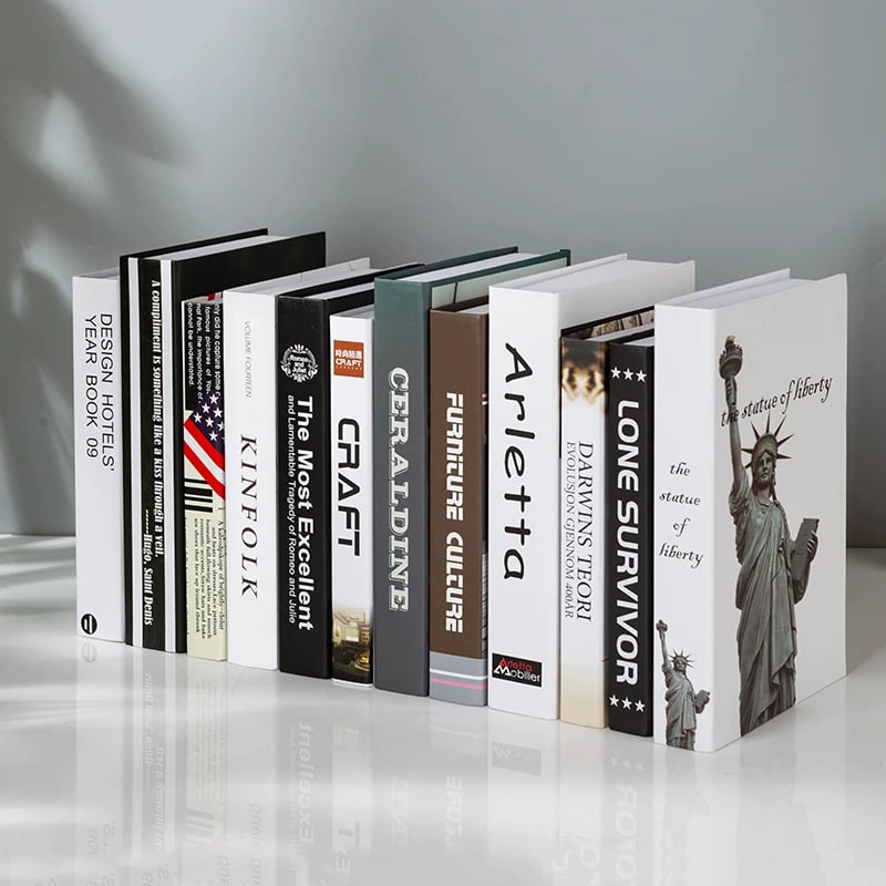 Decorative Faux Book Stack for Shelf Styling photo 4