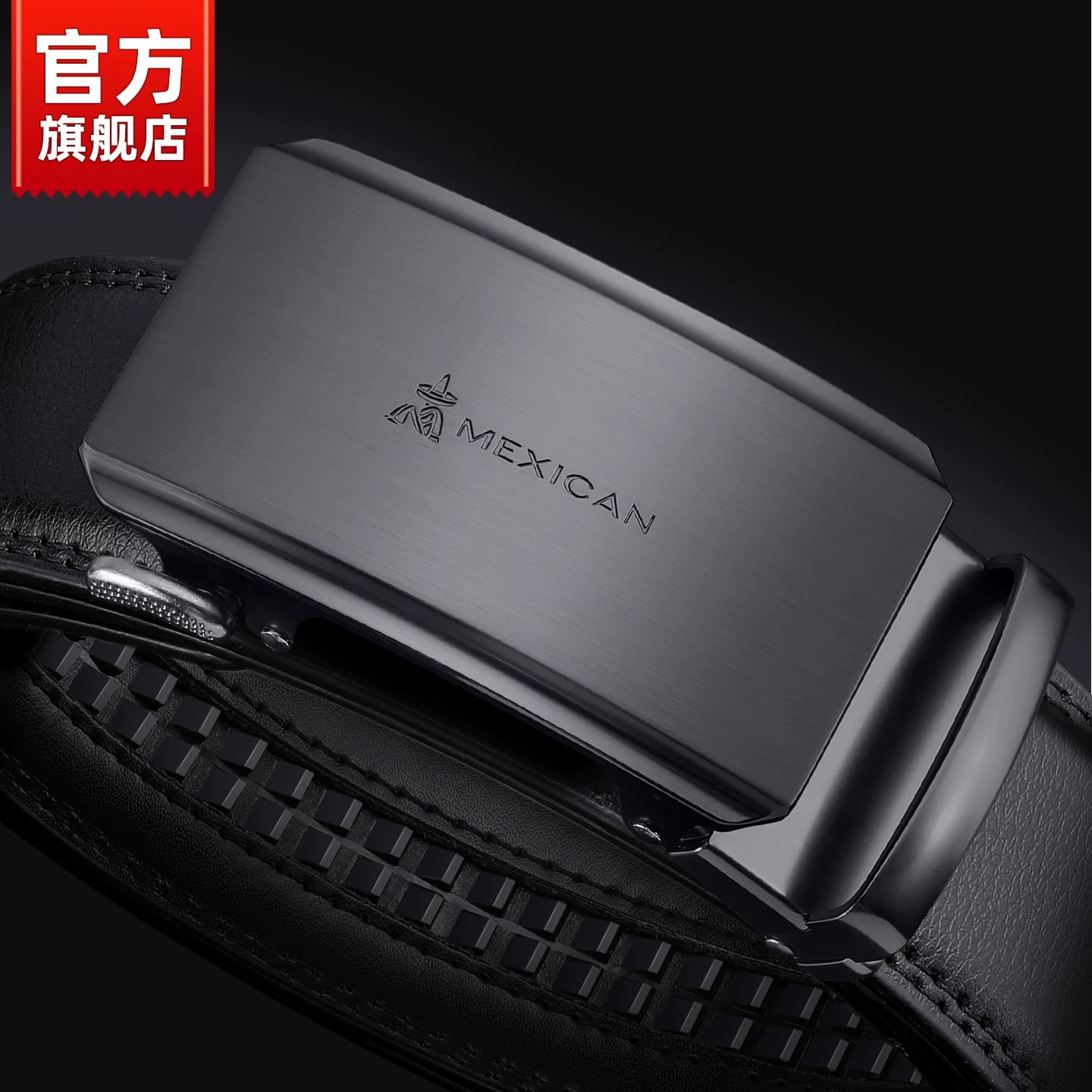MEXICAN Men's Automatic Buckle Leather Belt 3.5cm photo 5
