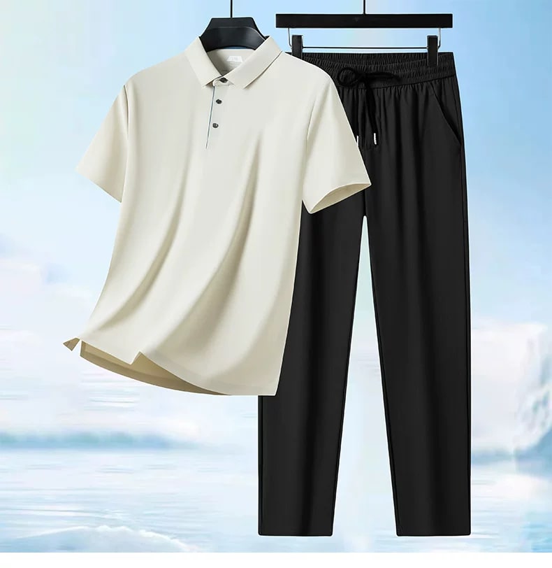 Men's Lightweight Polo Shirt and Trousers Set photo 3