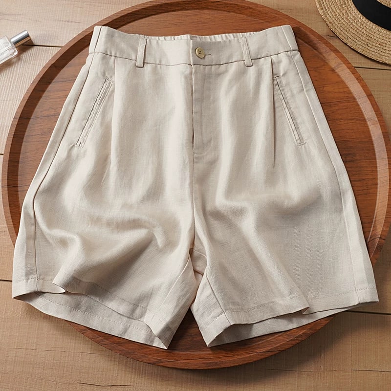 Women's Tencel-Linen High-Waist Shorts photo 2