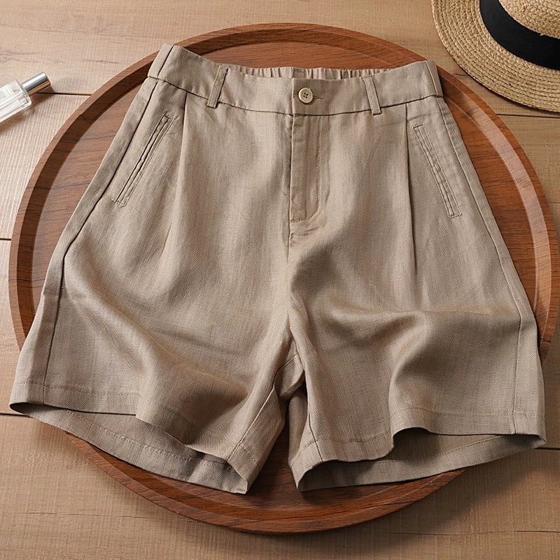 Women's Tencel-Linen High-Waist Shorts photo 3