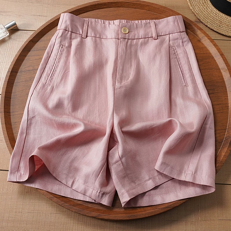 Women's Tencel-Linen High-Waist Shorts photo 4