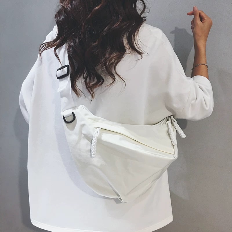 Canvas Crossbody Dumpling Bag with Charm photo 2