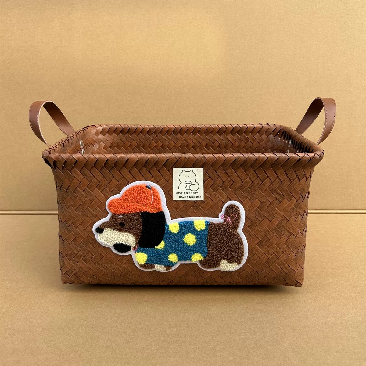 Woven Dog-Design Storage Basket photo 5