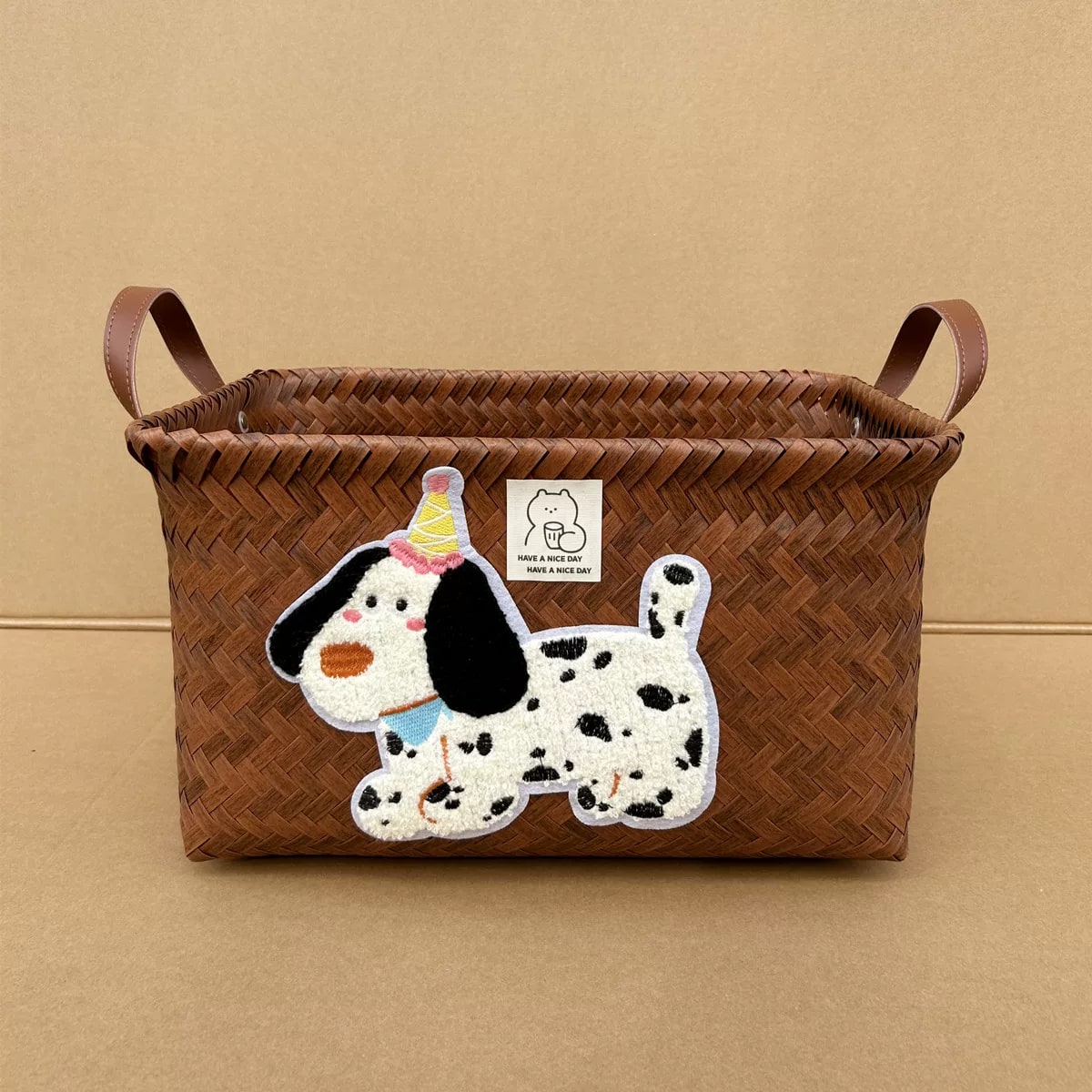 Woven Dog-Design Storage Basket photo 4