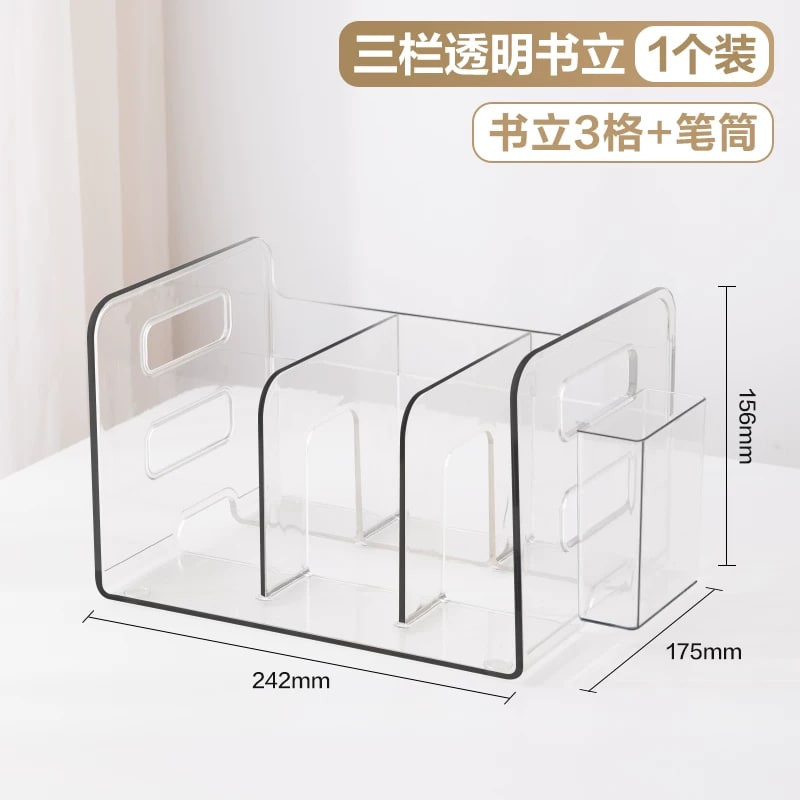 Deli Clear Desktop Book Stand with Pen Cup