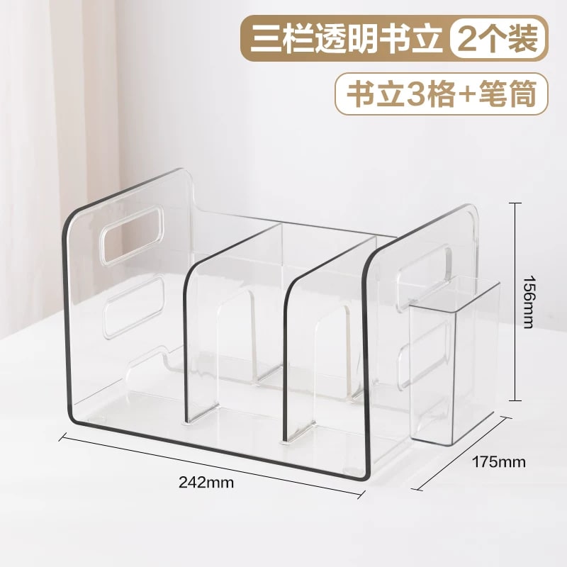 Deli Clear Desktop Book Stand with Pen Cup photo 3