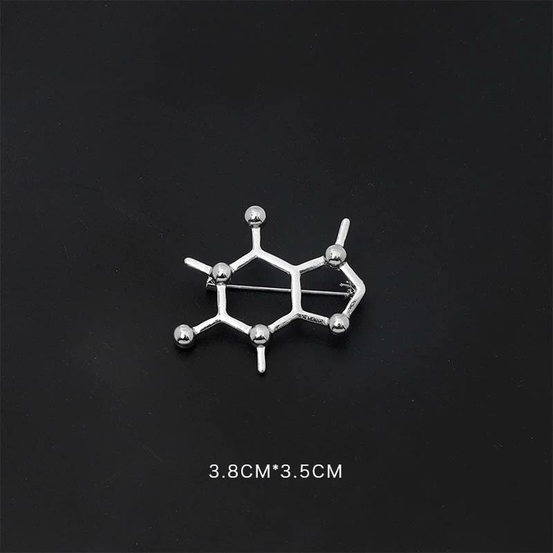 Silver-Tone Molecule and Heartbeat Pin Brooch — Fashion on G+ Market