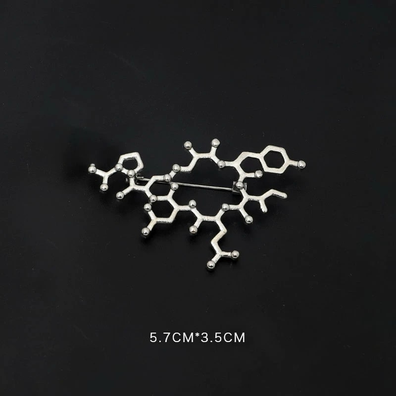 Silver-Tone Molecule and Heartbeat Pin Brooch photo 6