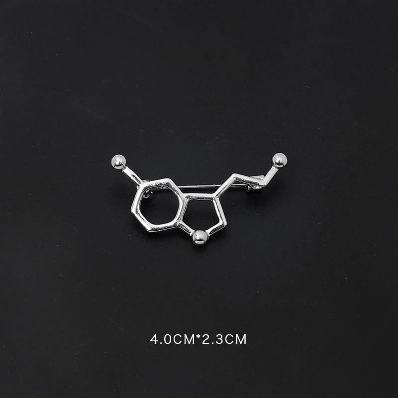 Silver-Tone Molecule and Heartbeat Pin Brooch photo 4