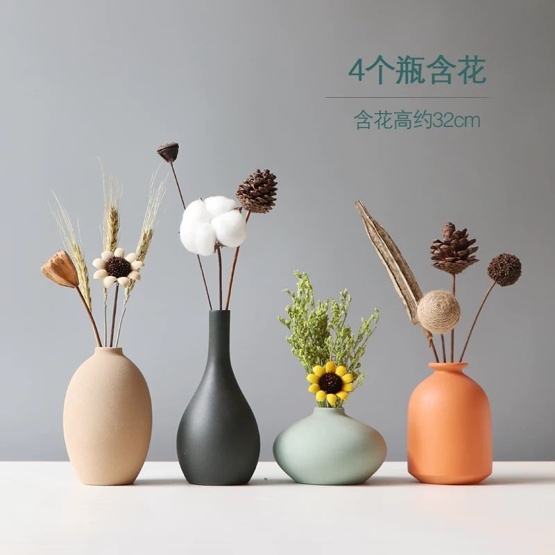 Matte Ceramic Bud Vase Set photo 2