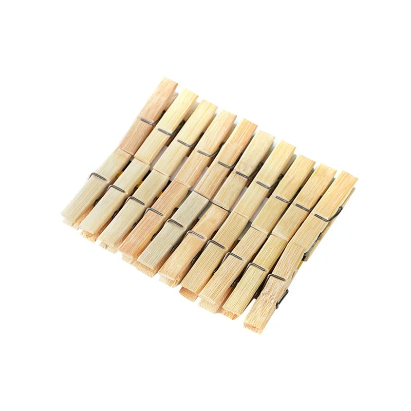 Bamboo Wooden Clothespins, Windproof Laundry Clips photo 3
