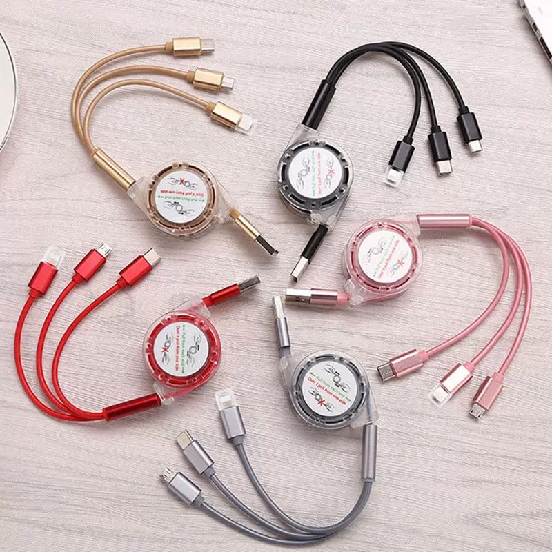 Retractable Three-in-One Charging Cable — Electronics on G+ Market